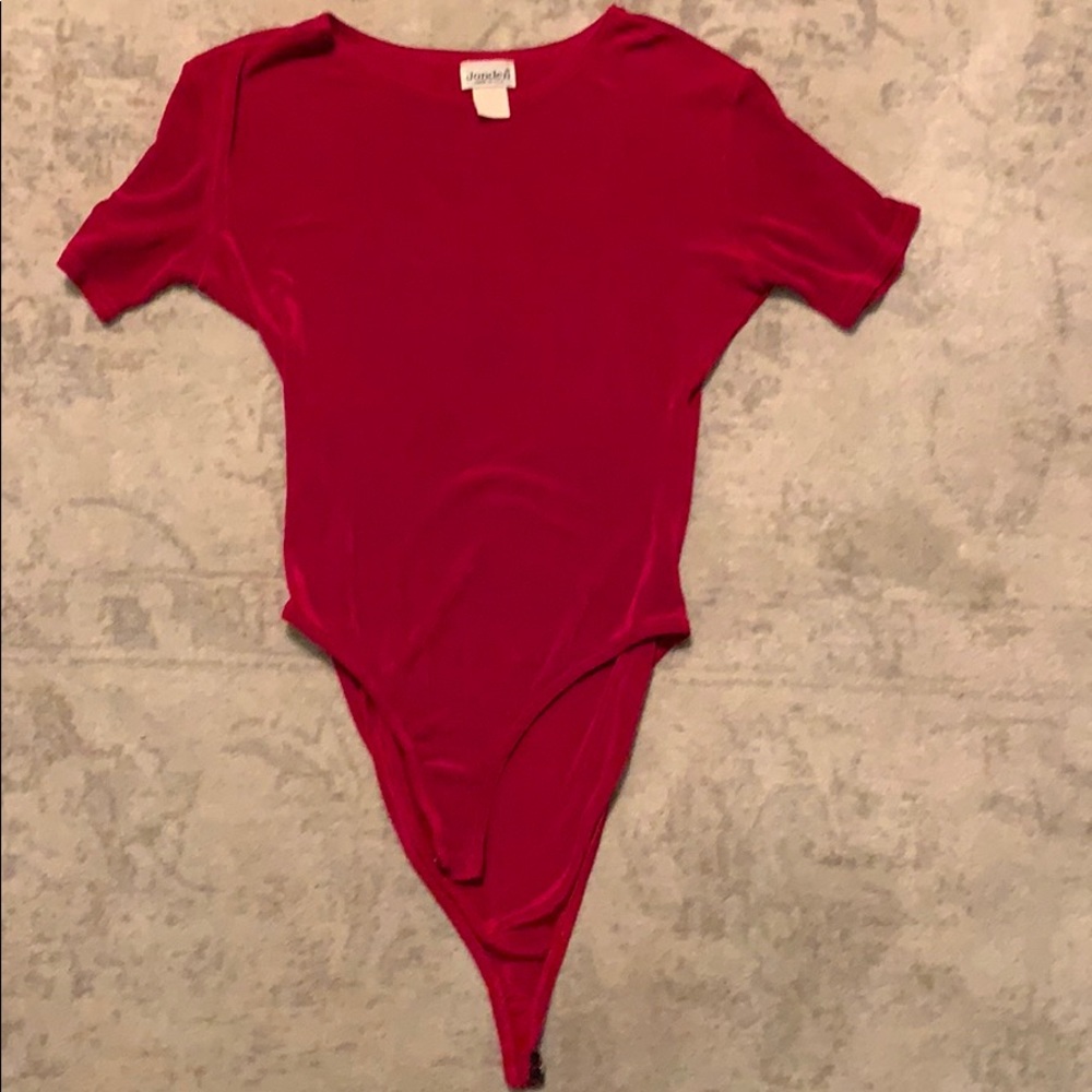 Joden Red slinky body suit acetate small